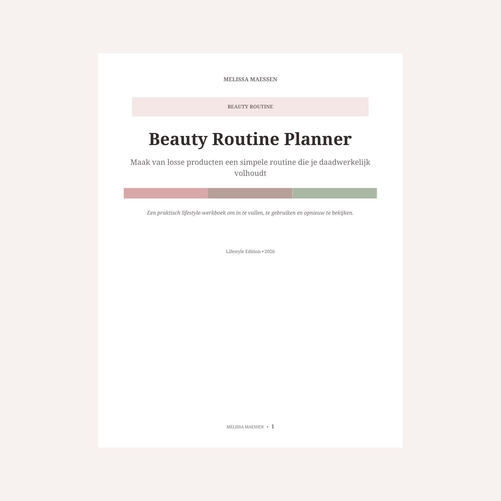 Beauty Routine Planner